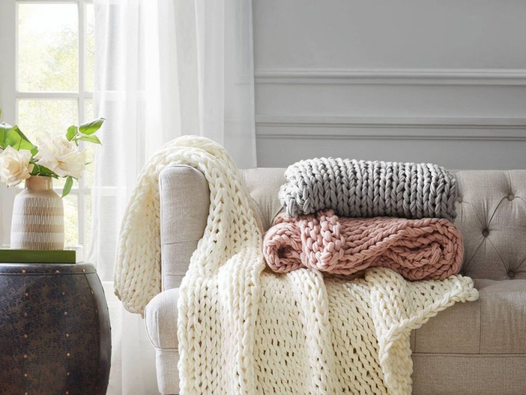 Knit blankets are ideal for snuggling up on the couch, adding an extra layer of warmth to your bed, or using them as a decorative accent in your home
