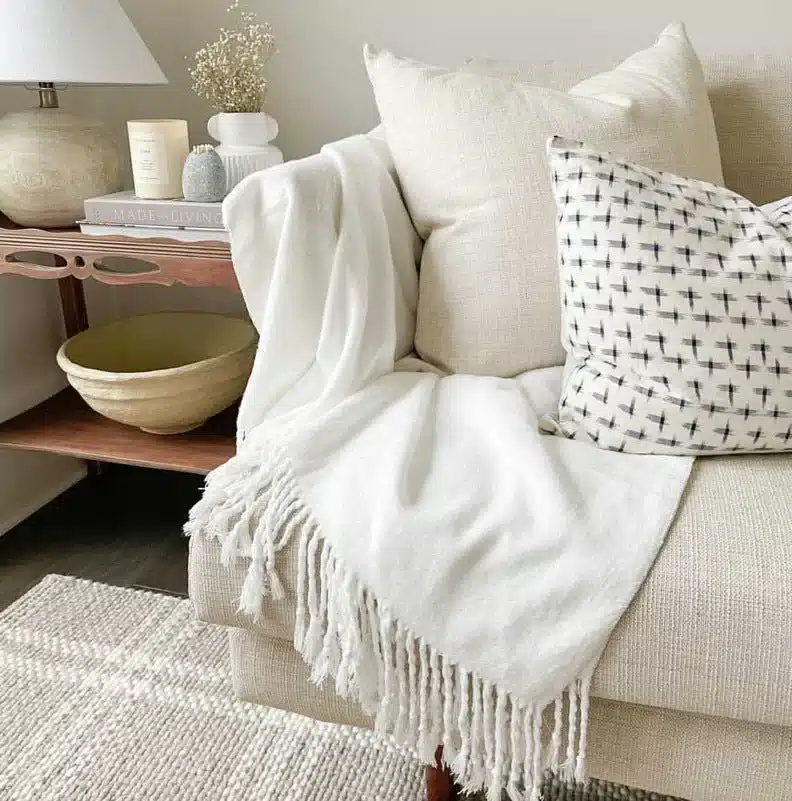 Smaller-sized throw blankets are used for decorative purposes or for adding an extra layer of warmth to furniture like sofas and chairs
