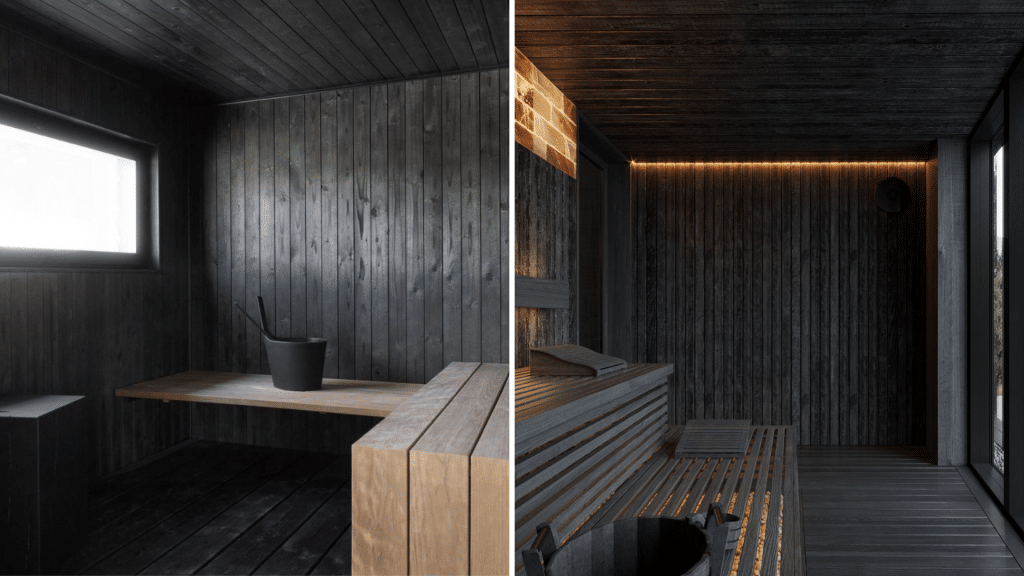 Dark saunas are moody and elegant